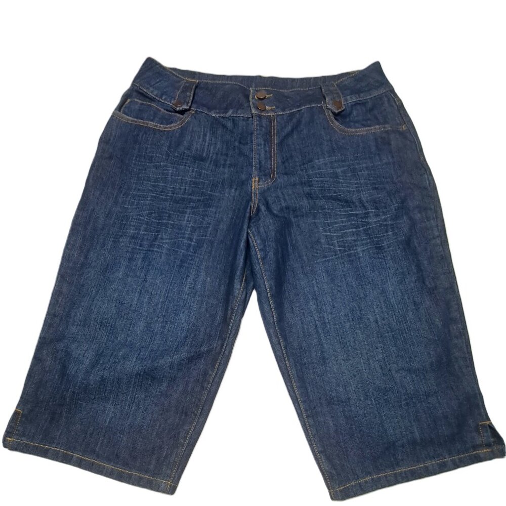 VINTAGE Piper & Blue Women's Size 16 Classic Capri Mid Rise Denim Jeans Blue EUC